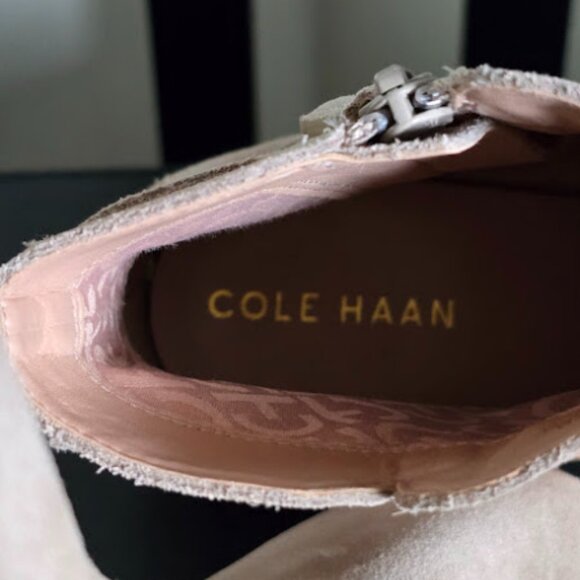 NWOB Cole Haan Hampshire Leather 1.5" Stacked Heel Side Zip Buckle Ankle Boots - Picture 12 of 15